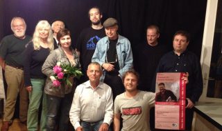 Uliana Kotsaba, Kai Ehlers (Mitte) mit Unterstützern am 2.6.2016 in Köln