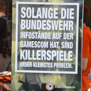 Gamescom 2016. Piratenpartei protestiert