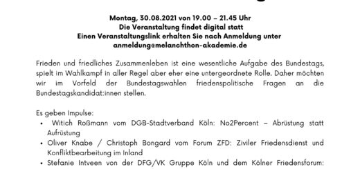 Flyer mit Bild des Reichstags in der Kopfzeile