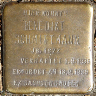 Messing-Stolperstein für Benedikt Schmittmann