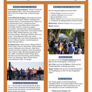 Flyer zur Demo am 22.10.2022 in Nörvenich "Atomkriegsmanöver Steadfast noon 2022 absagen!"