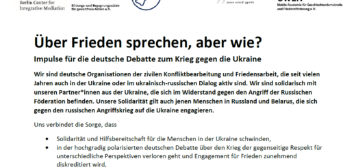 Über Frieden sprechen, aber wie? - Impulse für das Gespräch