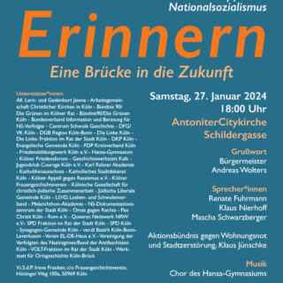 Auruf 27. Januar 2024 - Gedenkstunde für die Opfer des Nationalsozialismus