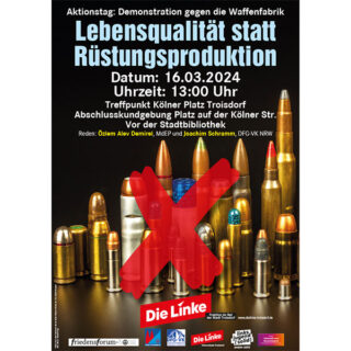 Lebensqualität statt Rüstungsproduktion