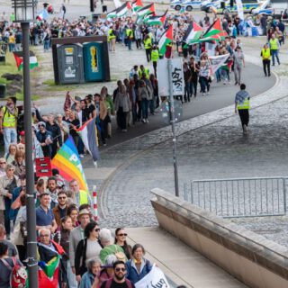 Demonstrationszug am Deutzer Ufer für ein Ende des Tötens in Palästina, 07.07.2024