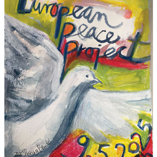 European Peace Project, gemalte Friedenstaube -Artwork: Regina Bender