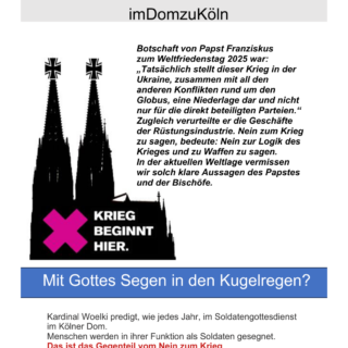 Mit Gottes Segen in den Kugelregen?