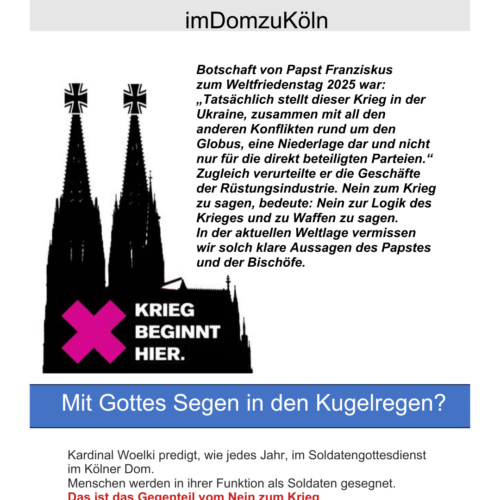 Mit Gottes Segen in den Kugelregen?